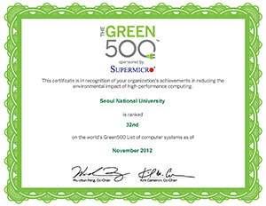 Green500 Certificate